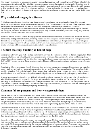 Podiatric Reconstructive Specialist: Revising Failed Foot Surgeries