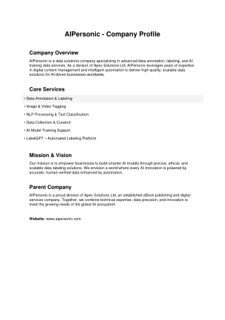 AIPersonic_Company_Profile