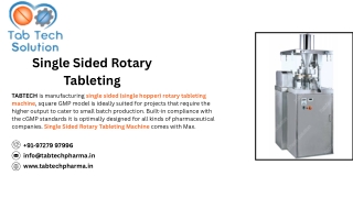 Single Sided Rotary Tableting, Single Sided Rotary Tableting Machine Manufacture