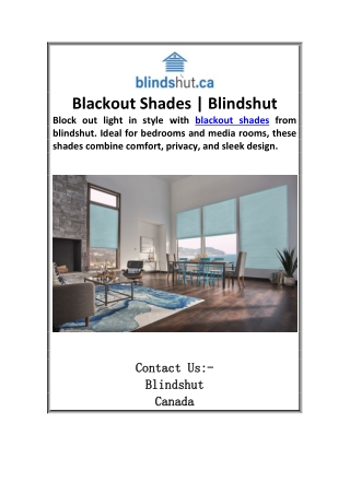 Blackout Shades | Blindshut