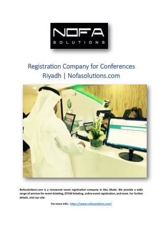 Registration Company for Conferences Riyadh | Nofasolutions.com