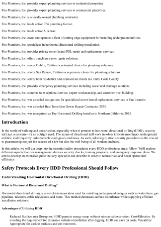 Safety Protocols Every HDD Specialist Should Follow