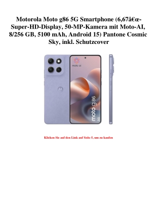 7745 Motorola Moto g86 5G Smartphone  6 67Ã¢Â€Âœ-Super-HD-Display  50-MP-Kamera mit Moto-AI  8 256 GB  5