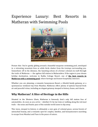 Experience Luxury_ Best Resorts in Matheran with Swimming Pools