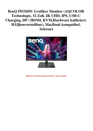 6277 BenQ PD3205U Grafiker Monitor  AQCOLOR Technologie  32 Zoll  4K UHD  IPS  USB-C Charging  DP   HDMI