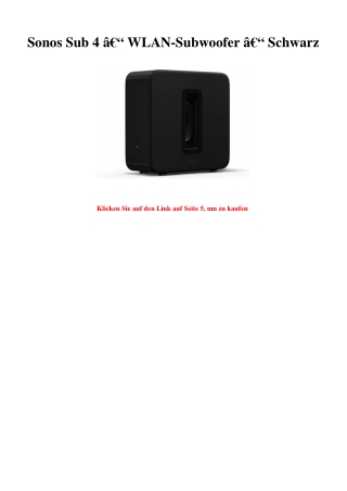 1937 Sonos Sub 4 Ã¢Â€Â“ WLAN-Subwoofer Ã¢Â€Â“ Schwarz