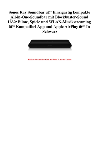 7332 Sonos Ray Soundbar Ã¢Â€Â“ Einzigartig kompakte All-in-One-Soundbar mit Blockbuster-Sound fÃƒÂ¼r Fil