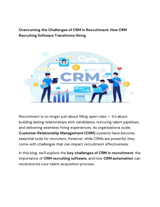 Overcoming the Challenges of CRM in Recruitment How CRM Recr