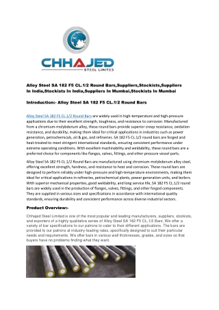 Alloy Steel SA 182 F5 CL