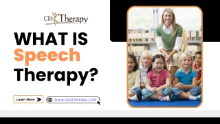 What Is Speech Therapy | Learn with CBS Therapy