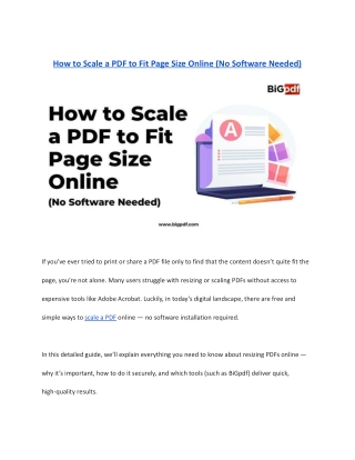 How to Scale a PDF to Fit Page Size Online (No Software Needed)