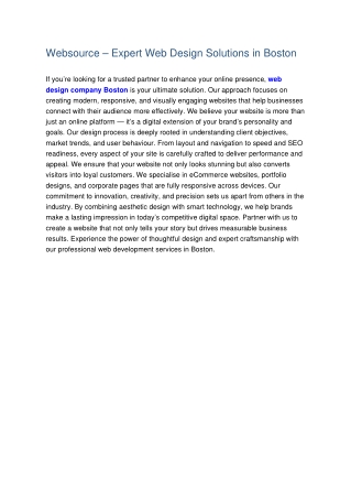 Websource – Expert Web Design Solutions in Boston