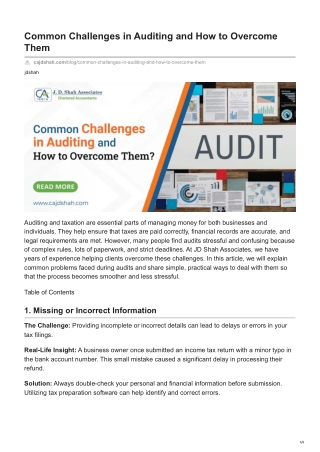 cajdshah.com-Common Challenges in Auditing and How to Overcome Them
