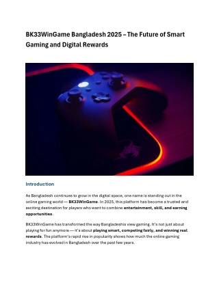 BK33WinGame Bangladesh 2025 – The Future of Smart Gaming and Digital Rewards