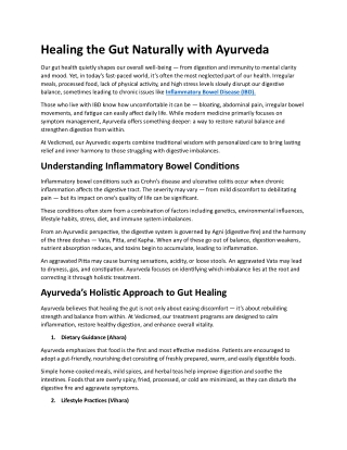 Healing the Gut Naturally with Ayurveda