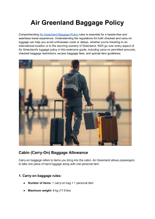 Air Greenland Baggage Policy