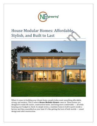 House Modular Homes