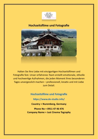 Hochzeitsvideograf Germany