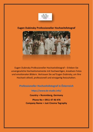 Eugen Dubinsky Professioneller Hochzeitsfotograf