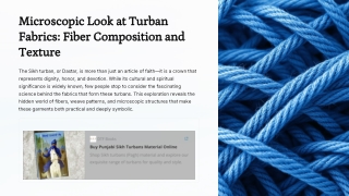 Microscopic Look at Turban Fabrics: Fiber Composition and Texture