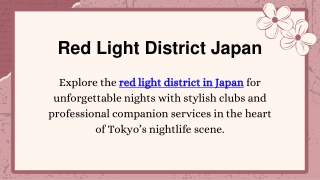 Red Light District Japan