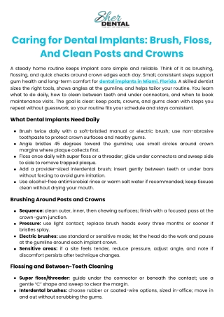 Caring for Dental Implants: Brush, Floss, And Clean Posts and Crowns