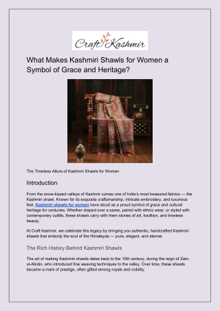 What Makes Kashmiri Shawls for Women a Symbol of Grace and Heritage