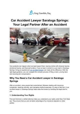 Car Accident Lawyer Saratoga Springs: Your Legal Partner After an Accident