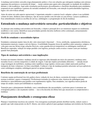 Mudança universitário sorocaba: rápida e segura para estudantes