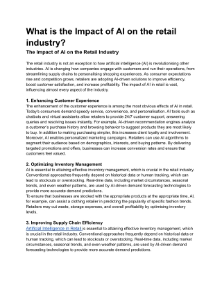 What is the Impact of AI on the retail industry_