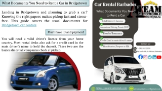 What Documents You Need to Rent a Car in Bridgetown