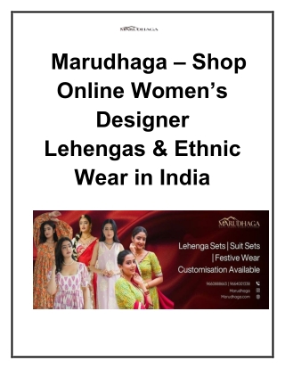 Marudhaga – Shop Online Women’s Designer Lehengas & Ethnic Wear in India