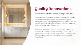 Austin’s Trusted Bathroom Remodel Contractors | Quality Renovations