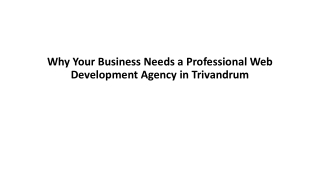 Why Your Business Needs a Professional Web Development Agency In Trivandrum
