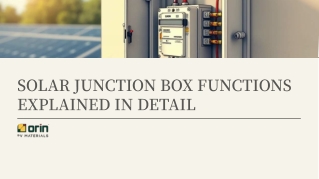 Solar Junction Box Functions Explained in Detail