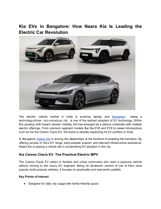 Kia EVs in Bangalore_ How Naara Kia Is Leading the Electric Car Revolution