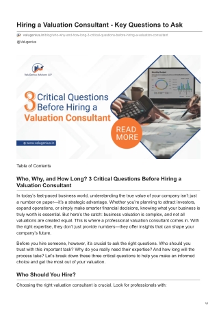 valugenius.in-Hiring a Valuation Consultant - Key Questions to Ask