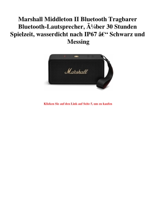 7624 Marshall Middleton II Bluetooth Tragbarer Bluetooth-Lautsprecher  ÃƒÂ¼ber 30 Stunden Spielzeit  was