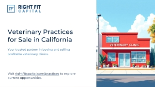 Veterinary Practices for Sale in California
