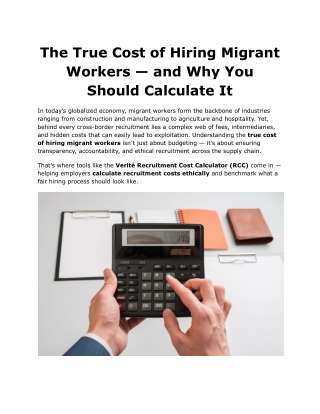 The True Cost of Hiring Migrant Workers — and Why You Should Calculate It