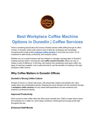 Best Office Coffee Machine NZ | Coffee Services