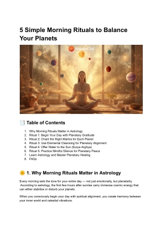 5 Simple Morning Rituals to Balance Your Planets