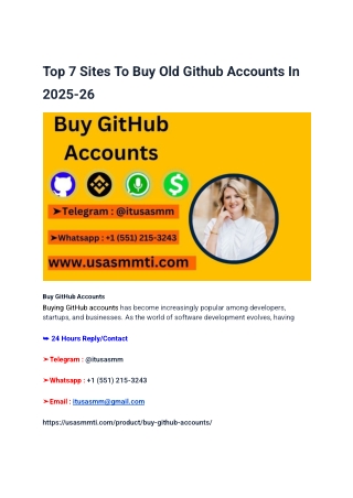 Top 7 Sites To Buy Old Github Accounts In 2025-26