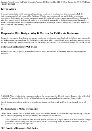 Responsive Web Design: Why It Matters for California Businesses