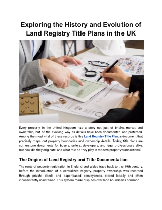 Exploring the History and Evolution of Land Registry Title Plans in the UK