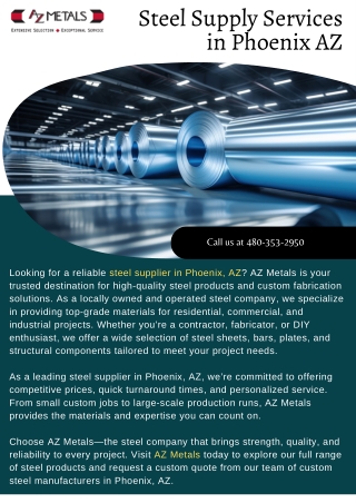Steel Supply Services in Phoenix AZ