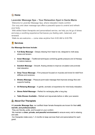 Lavender Massage Spa