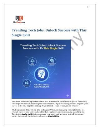 Trending Tech Jobs Unlock Sucess with This Single Skill