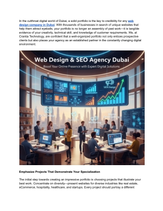 How to Highlight Your Portfolio as a Web Design company in Dubai