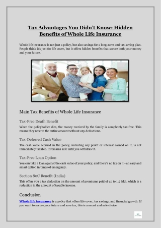 Tax Advantages You Didn’t Know- Hidden Benefits of Whole Life Insurance